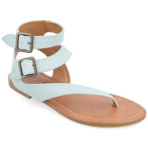 Journee Collection Womens Kyle Ankle Wrap Low Block Heel Sandals - 1 of 4