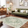 Lahome  Large Floral Border Contrast Short Pile Velvet Rectangular Indoor Area Rug - 3 of 4