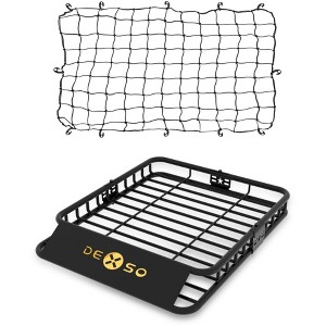 Universal Roof Rack Basket, 200 Lbs Capacity with Extension Car Top Luggage Holder Carrier Basket for SUV, Truck, & Car Steel Construction - 1 of 4