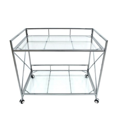 Maliang Kitchen Bar&Serving Cart with Wheels 2 -Tier Storage Shelves