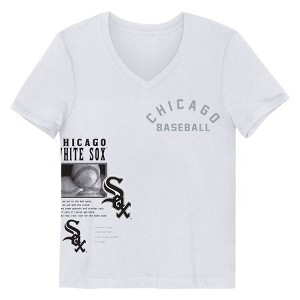 MLB Chicago White Sox Girls' White V-Neck T-Shirt - 1 of 1