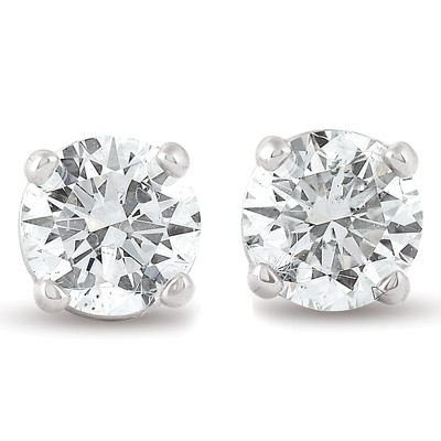 white gold diamond studs