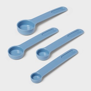 4pc Measuring Spoon Set Blue - Room Essentials™ - 1 of 3