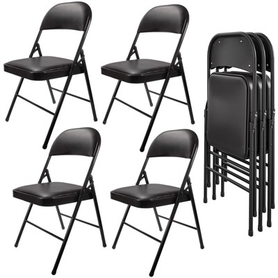 Skonyon 4 Pack Folding Chairs Portable Padded Office Kitchen Dining ...