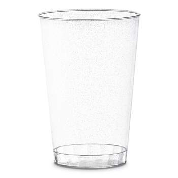 Smarty Had A Party 12 oz. Clear with Silver Glitter Round Disposable Plastic Tumblers (240 Cups)