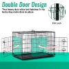 FDW Dog Crate for Large Dogs 42 Inch Folding Metal WirePet Cage Double Door W/Divider Panel Indoor Outdoor Kennel Leak-Proof Plastic Tray,Black - 3 of 4