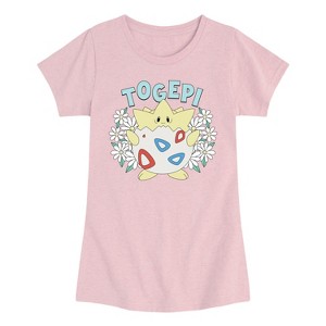 Girls' - Pokémon - Floral Togepi Fitted Short Sleeve Graphic T-Shirt - 1 of 3