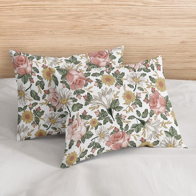 Sweet Jojo Designs Girl Full/Queen Comforter Bedding Set Vintage Floral Pink Green and Yellow 3pc. — фото 5