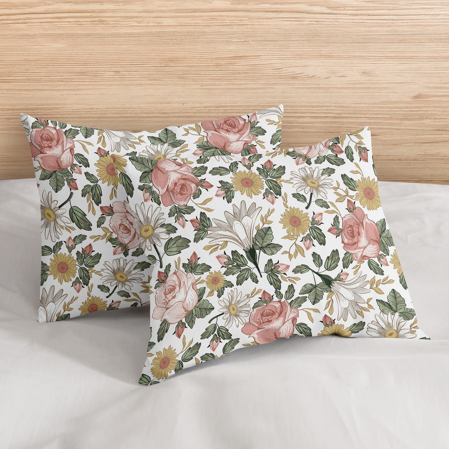 Постельное бельё Sweet Jojo Designs Full/Queen Comforter Bedding Set Vintage Floral Pink Green and Yellow 3pc. для девочек, цвет: С принтом — фото 5