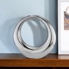 HomeRoots 17" Silver Aluminum Ring Hoop Table Vase - 2 of 4
