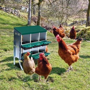 GAOMON Chickens Nesting Boxes with Bracket Legs, Roll Away Hens Nesting Box with Egg Collection, Perch, Lid Cover - 1 of 4