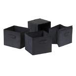 Set of 4 Capri Foldable Fabric Baskets Black - Winsome