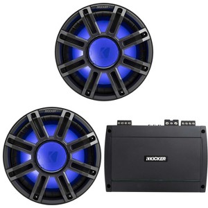 Kicker (2) 51MWF124 - MWF 12-Inch Premium Marine Subwoofer (free-air) 4-ohm & 48KXMA8004 Marine Amp Bundle - 1 of 4