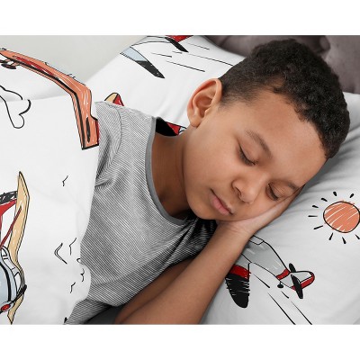 Sweet Jojo Designs Full/Queen Comforter Bedding Set Airplane Red Blue and White 3 pc — фото 4