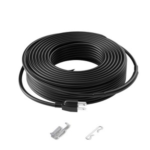 VEVOR Self-Regulating Pipe Heating Cable, 120FT 5W/FT Heat Tape for Pipes, Roof Snow Melting De-icing, Gutter and Pipe Freeze Protection, Black - 1 of 4