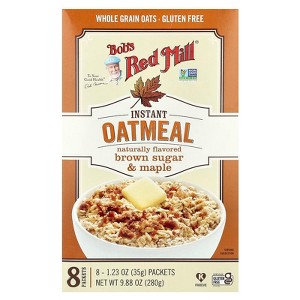 Bob's Red Mill Instant Oatmeal Packets, Brown Sugar & Maple 8 Packets 1.23 oz - 1 of 2