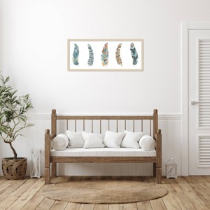 Amanti Art Geometric Feathers Panel by Tre Sorelle Studios Wood Framed Wall Art Print - 1 of 4