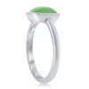 Bella Silver Sterling Silver 8mm Cushion Jade Ring - Available Sizes:  6 ,  9 ,  8 ,  7 - 2 of 3