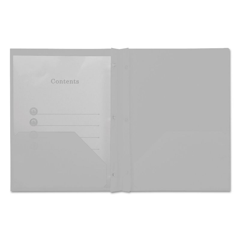 Universal Plastic Twin-Pocket Report Covers with 3 Fasteners 100 Sheets White 10/PK 20554, 1 of 6