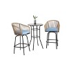 CAVINAS Patio Table and Chairs Set with Round High Table, Steel Patio Furniture Sets, Modern Lawn Furniture Set for Backyard, Garden - 2 of 4