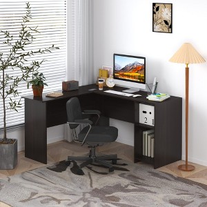 HOMLUX L Shaped Computer Desk 53" Corner Study Writing Desk w/Open Compartment & 2 Cable Management Holes - 1 of 4