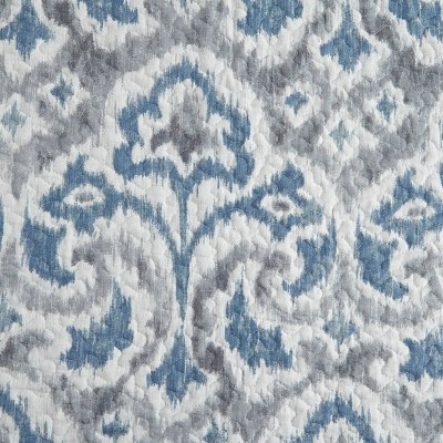 Full Blue Cotton Reversible Quilt Set