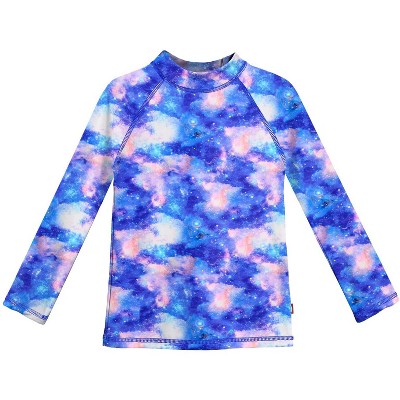 City Threads USA-Made Girls UPF 50+ Printed Long Sleeve Rashguard Tee