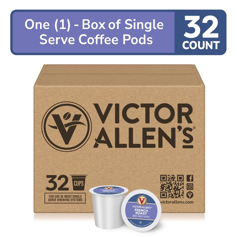Victor Allen's Coffee French Roast, Dark Roast, 32 Count, Single Serve Coffee Pods for Keurig K-Cup Brewers, 2 of 10