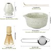 Zevemomo 5-Piece Matcha Whisk Set,Handmade Ceremony Matcha Kit with Ceramic Bowl&Spout,Complete Matcha Making Set for Tea Lovers Family Friends,Green - 4 of 4