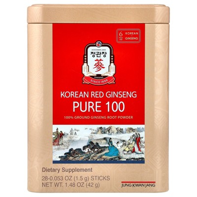 JungKwanJang Korean Red Ginseng, Pure 100 , 28 Sticks, 0.053 oz (1.5 g) Each