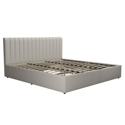 Brittany Upholstered Bed with Storage Drawers Gray - Novogratz