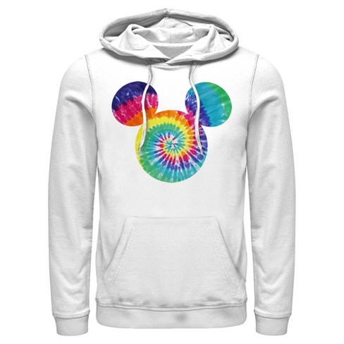 Men's Mickey & Friends Rainbow Tie-dye Mickey Mouse Logo Pull Over ...