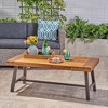 NAYSAYE Patio End Table Carlisle Coffee Table with Acacia Wood and Slat Panel Design for Outdoor Use, Beige, 45.75"*24"*18" - 2 of 4