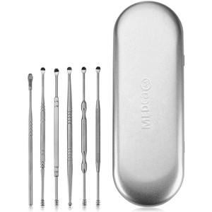 MEDca 6 Piece Deluxe Ear Wax Removal Kit – Surgical Stainless Steel Ear Cleaner with Carrying Case, Reusable & Eco-Friendly - 1 of 4