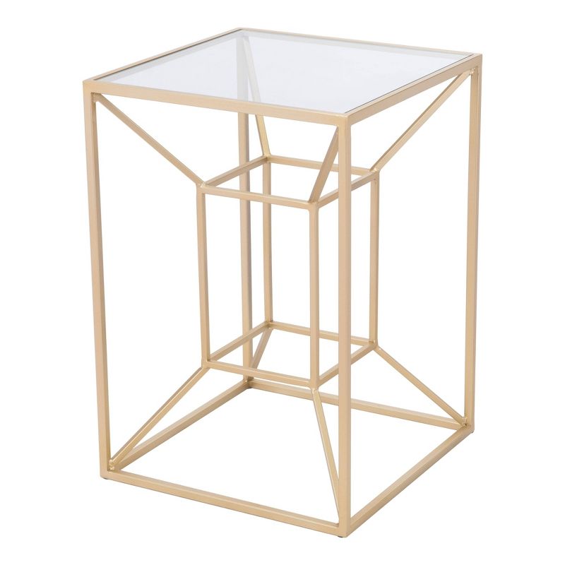 Caine Side Table Clear/Gold - ZM Home, 1 of 9
