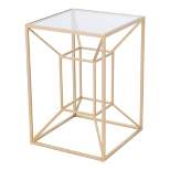Caine Side Table Clear/Gold - ZM Home