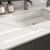 KTMBDW 43/37/31'' Rectangular Bathroom Sink with Marble Vanity Top, Predrilled Centerset and 4-Inch Backsplash, Stain-Resistant, Easy-To-Clean- White - 3 of 4