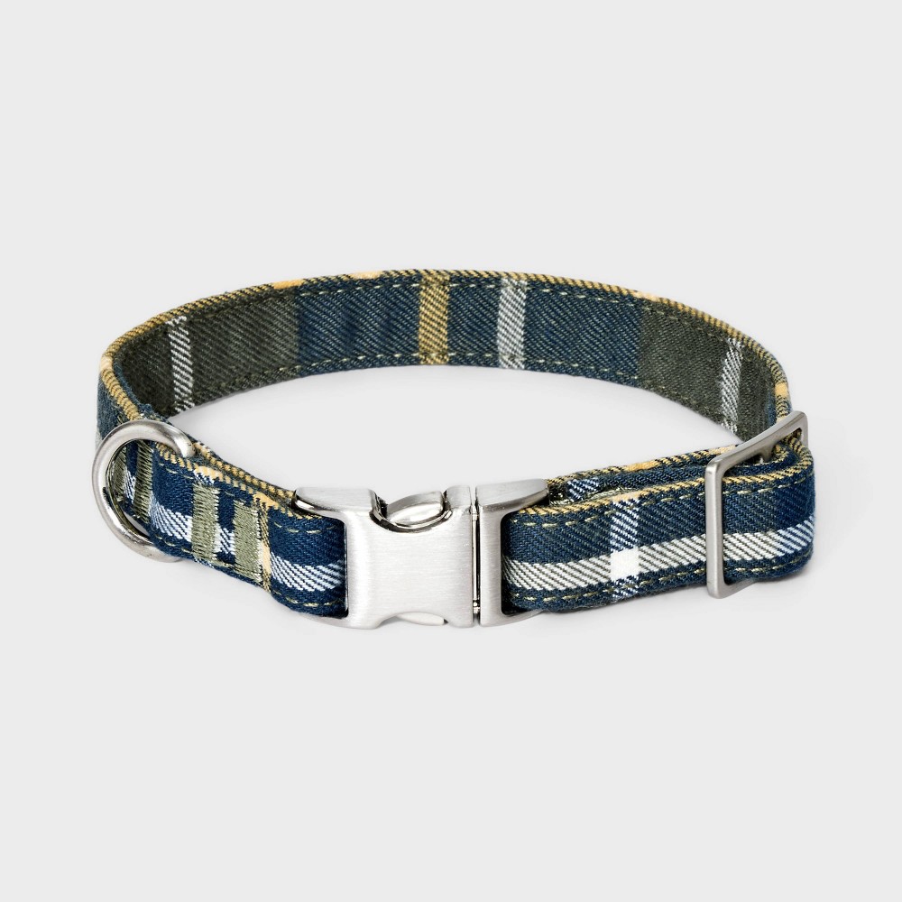 Photos - Collar / Harnesses Plaid Fashion Dog Collar - S - Boots & Barkley™