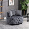 Elegant and Comfortable Velvet Accent Chair, Skin-Friendly, Ergonomic Design, Leisure Sofa Barrel Chair for Living Room, Small Spaces - Armless - 4 of 4
