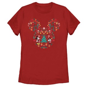 Women's Mickey & Friends Christmas Silhouette T-Shirt - 1 of 4