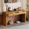 Curved Wooden Console Table with Storage, Rustic Farmhouse Entryway Table with 2 Drawers for Hallway & Living Room - ModernLuxe - 2 of 4