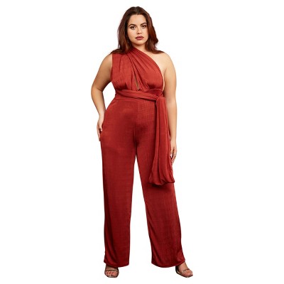 Rebdolls Women's Sol Slinky Tie Back Wide Leg Jumpsuit : Target