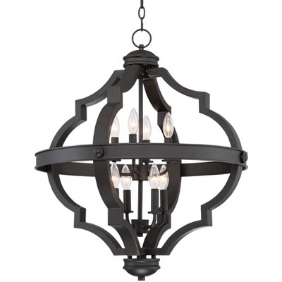 Regency Hill Bronze Ornate Cage Pendant Chandelier 25 1/4" Wide 8-Light Fixture for Dining Room House Foyer Kitchen Entryway