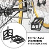 Unique Bargains Aluminum Alloy Rear Foot Peg Flat Pedal Footrests Fit 9/16 Inch Axles BMX MTB Bike Black 1 Pair - 2 of 4