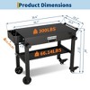 Outdoor Grill Cart Heavy Duty Commercial Grade - Rolling Kitchen Cart with Foldable Shelf, Stainless Steel Locking Wheels, Perfect for RV, Catering - 2 of 4