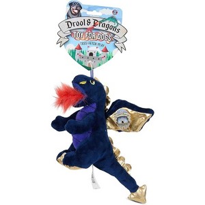 Bow Wow Fantasy Creature Plush Dog Toy – Squeaky & Crinkle Dino or Dragon – Toss, Fetch & Play – Soft & Durable – Colors May Vary - 1 of 4