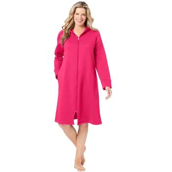 Dreams & Co. Women's Plus Size Short Hooded Sweatshirt Robe