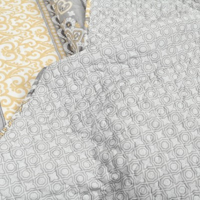 Lush Decor Lush Décor Nesco Stripe Reversible Cotton Quilt - Yellow and Gray - 3 Piece Bedding Set - Full / Queen — фото 4