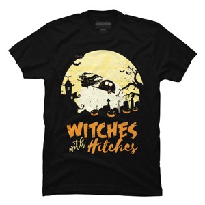 Men's Design By Humans Halloween Camping Witches Hitches Funny By RedBirdLS T-Shirt - 1 of 4
