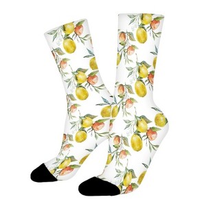 Lemons Oranges Women Printed Crew Socks Funny Funky Socks Soft Polyester Novelty Gifts for Artists Men - 1 of 1